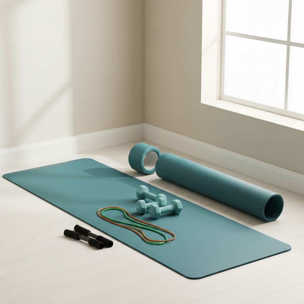 Home workout equipment arrangement